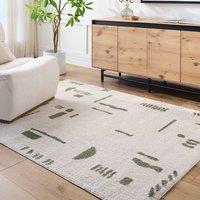 Livabliss Fossay Shag Washable Modern High Pile Rug in Green | Size: 200 cm x 275 cm