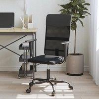 Berkfield Home Office Chair Height Adjustable Black Mesh Fabric & Faux Leather