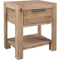 Berkfield Home Nightstand with Drawer 40x30x48 cm Solid Acacia Wood in Brown | Size: 40 x 30 x 48 cm