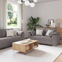 Berkfield Home 2 Piece Sofa Set with Cushions Taupe Fabric