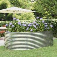 Berkfield Home Garden Raised Bed Silver 212x140x68 cm Powder-coated Steel | Size: 212 x 140 x 68 cm