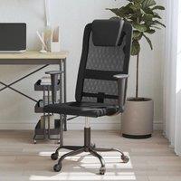 Berkfield Home Office Chair Black Mesh Fabric & Faux Leather