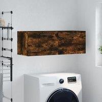 Berkfield Home Wall Cabinet Smoked Oak 100x36.5x35 cm Engineered Wood in Brown
