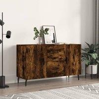 Berkfield Home Sideboard Smoked Oak 100x36x60 cm Engineered Wood in Brown | Size: 100 x 36 x 60 cm