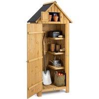 Christow Small Garden Shed Slim Compact Wooden Storage Lockable Door 6ft in Natural