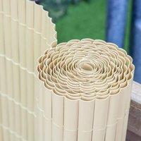 Primrose Split Bamboo Artificial Privacy Garden Fence Screening Roll 4m x 1.5m in Beige