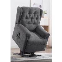 More4Homes Barnsley Fabric Electric Dual Motor Rise Recliner Mobility Armchair in Charcoal