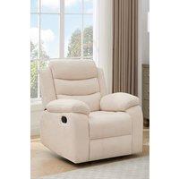 More4Homes Boston 1 Seater Fabric Manual Recliner Chair in Beige
