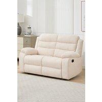 More4Homes Boston 2 Seater Fabric Manual Recliner Sofa in Beige