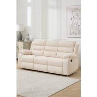 More4Homes Boston 3 Seater Fabric Manual Recliner Sofa in Beige