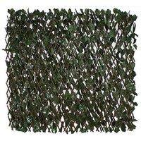 Primrose Artificial English Ivy Extendable Trellis Hedge Screening 2.0m x 1.0m in Green
