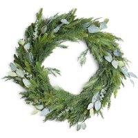 Shatchi Wreath PE Material Real Wreath 100cm Xmas Wreath for Home in Green | Size: 100 cm