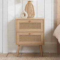Birlea Croxley 2 Drawer Rattan Bedside in Natural