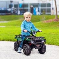 HOMCOM 12V Electric Quad Bike for Kids, Ride-On ATV w/ Forward, Reverse Functions in Green