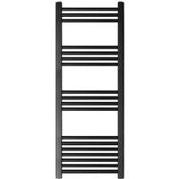Balterley Straight Heated Towel Rail Radiator, 550W, 400 x 1200mm, Matt Black