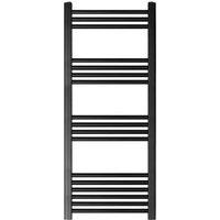 Balterley Straight Heated Towel Rail Radiator, 644W, 500 x 1100mm, Matt Black