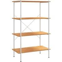 Berkfield Home 4-Tier Shelving Unit White & Oak 80x40x130 cm | Size: 80 x 40 x 130 cm