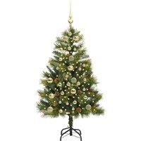 Berkfield Home Realistic Artificial Hinged Christmas Tree with Cones Green 150 cm