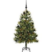 Berkfield Home Realistic Artificial Hinged Christmas Tree with Cones Green 150 cm