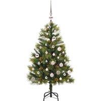 Berkfield Home Realistic Artificial Hinged Christmas Tree with Cones Green 150 cm
