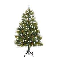 Berkfield Home Realistic Artificial Hinged Christmas Tree with Cones Green 150 cm