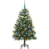 Berkfield Home Realistic Artificial Hinged Christmas Tree with Cones Green 150 cm