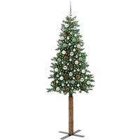 Berkfield Home Elegant Slim Christmas Tree Green 210 cm PVC & Solid Pine wood