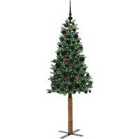 Berkfield Home Elegant Slim Christmas Tree Green 180 cm PVC & Solid Pine wood