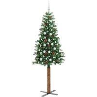 Berkfield Home Elegant Slim Christmas Tree Green 210 cm PVC & Solid Pine wood