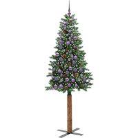 Berkfield Home Elegant Slim Christmas Tree Green 210 cm PVC & Solid Pine wood