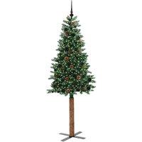 Berkfield Home Elegant Slim Christmas Tree Green 210 cm PVC & Solid Pine wood