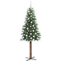 Berkfield Home Elegant Slim Christmas Tree Green 180 cm PVC & Solid Pine wood