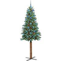 Berkfield Home Elegant Slim Christmas Tree Green 210 cm PVC & Solid Pine wood