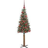 Berkfield Home Elegant Slim Christmas Tree with 150 LEDs Green & White 150 cm