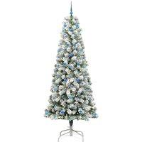 Berkfield Home Realistic Artificial Hinged Christmas Tree Green & white 240 cm
