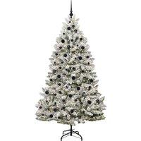 Berkfield Home Elegant Artificial Christmas Tree Green & White 210 cm PVC & Metal