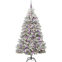 Berkfield Home Elegant Artificial Christmas Tree Green & White 180 cm PVC & Metal