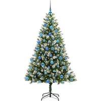 Berkfield Home Lush Artificial Hinged Christmas Tree with Flocked Snow 180 cm in Green
