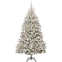 Berkfield Home Elegant Artificial Christmas Tree Green & White 180 cm PVC & Metal