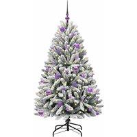 Berkfield Home Elegant Artificial Christmas Tree Green & White 150 cm PVC & Metal