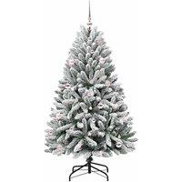 Berkfield Home Elegant Artificial Christmas Tree Green & White 150 cm PVC & Metal