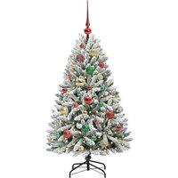 Berkfield Home Elegant Artificial Christmas Tree Green & White 120 cm PVC & Metal