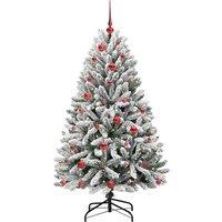 Berkfield Home Elegant Artificial Christmas Tree Green & White 150 cm PVC & Metal