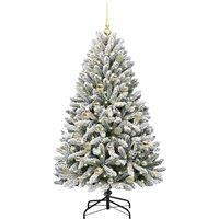 Berkfield Home Elegant Artificial Christmas Tree Green & White 150 cm PVC & Metal