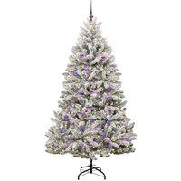 Berkfield Home Elegant Artificial Christmas Tree Green & White 210 cm PVC & Metal