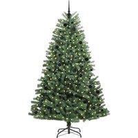 Berkfield Home Realistic Artificial Hinged Christmas Tree Green 240 cm PVC & Metal