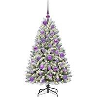 Berkfield Home Elegant Artificial Christmas Tree Green & White 120 cm PVC & Metal