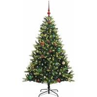Berkfield Home Realistic Artificial Hinged Christmas Tree 150 LEDs Green 150 cm