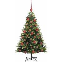 Berkfield Home Realistic Artificial Hinged Christmas Tree 150 LEDs Green 150 cm
