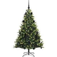 Berkfield Home Realistic Artificial Hinged Christmas Tree 150 LEDs Green 150 cm